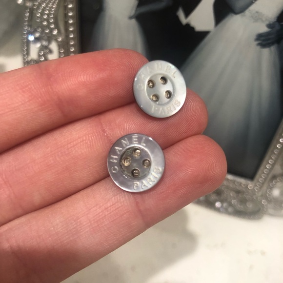 CHANEL Jewelry - CHANEL mother of Pearl button earrings CHANEL Jewelry - CHANEL mother of Pearl button earrings